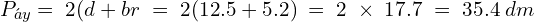 \[P_{đáy}=\;2(d+br\;=\;2(12.5+5.2)\;=\;2\;\times\;17.7\;=\;35.4\;dm\]
