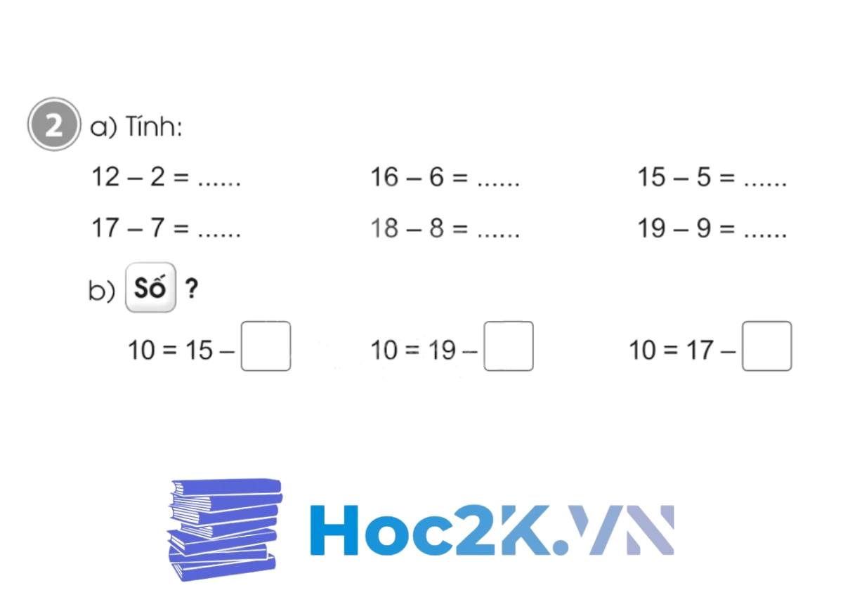 Bài 15: Luyện tập phép trừ (không nhớ) trong phạm vi 20 - Hình 3