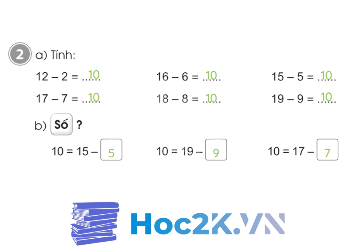 Bài 15: Luyện tập phép trừ (không nhớ) trong phạm vi 20 - Hình 4