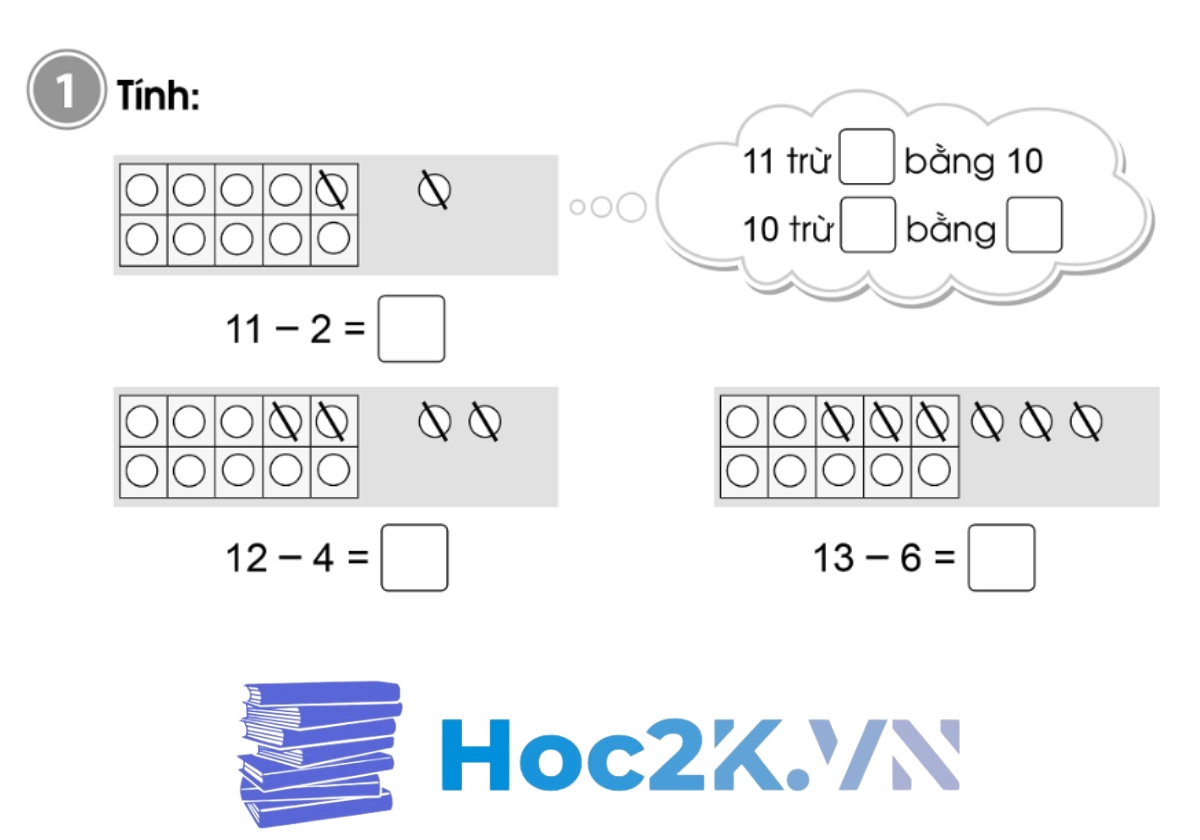 Bài 17: Phép trừ (có nhớ) trong phạm vi 20 (tiếp theo) - Hình 1