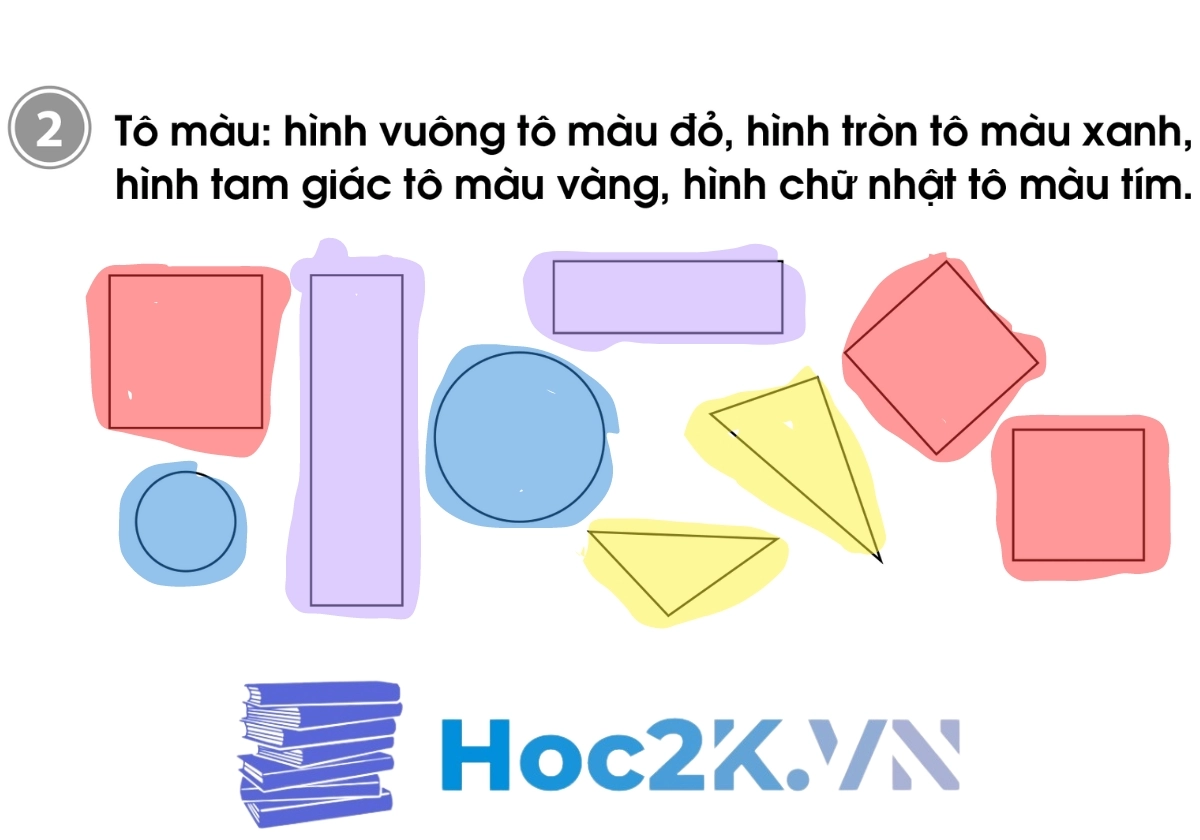 Bài 2: Hình vuông - Hình tròn - Hình tam giác - Hình chữ nhật - Hình 4