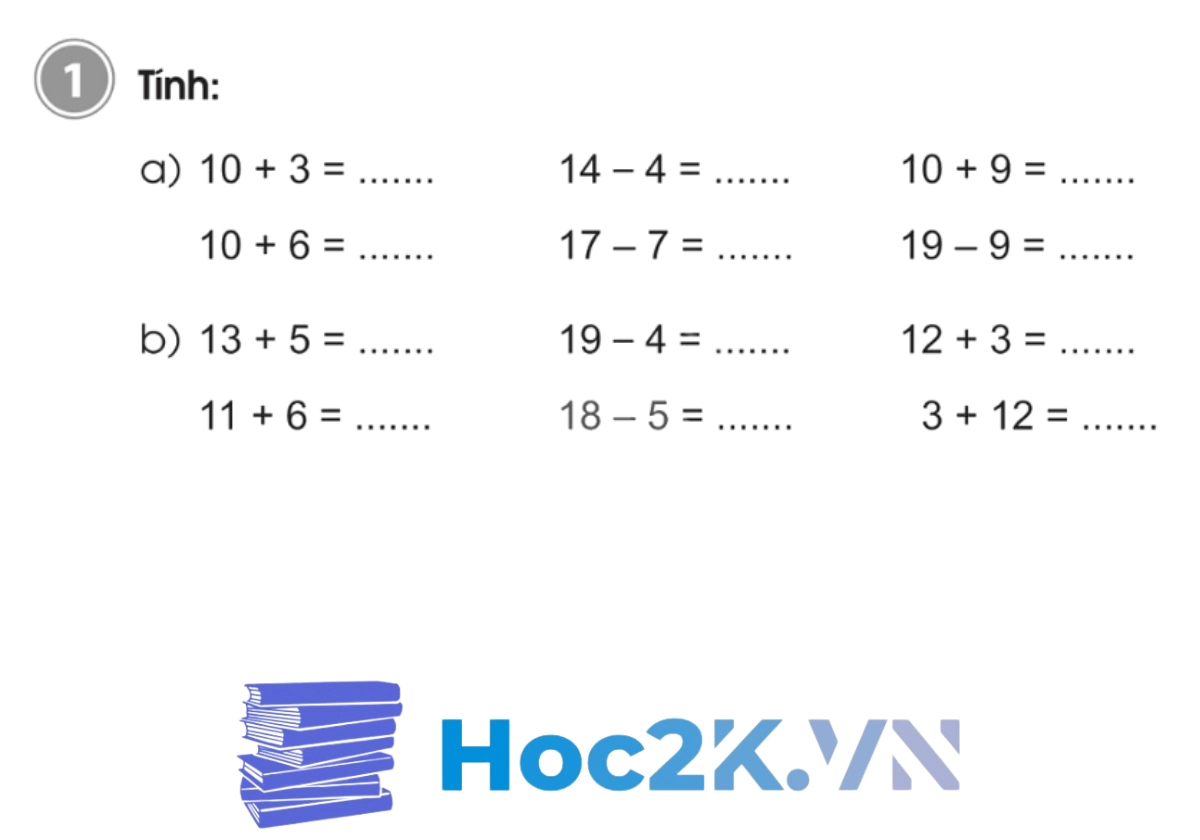 Bài 2: Ôn tập về phép cộng, phép trừ (không nhớ) trong phạm vi 100 - Hình 1