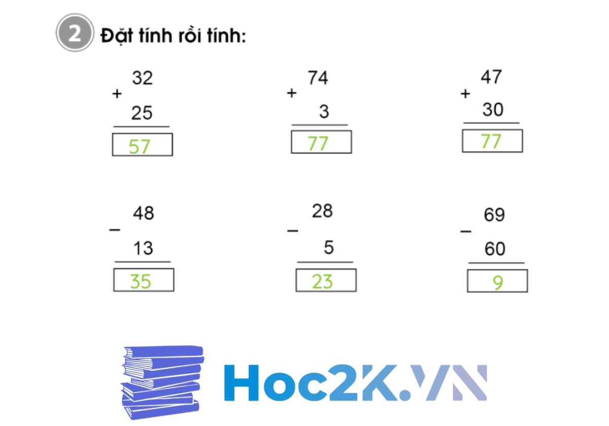 Bài 2: Ôn tập về phép cộng, phép trừ (không nhớ) trong phạm vi 100 - Hình 4