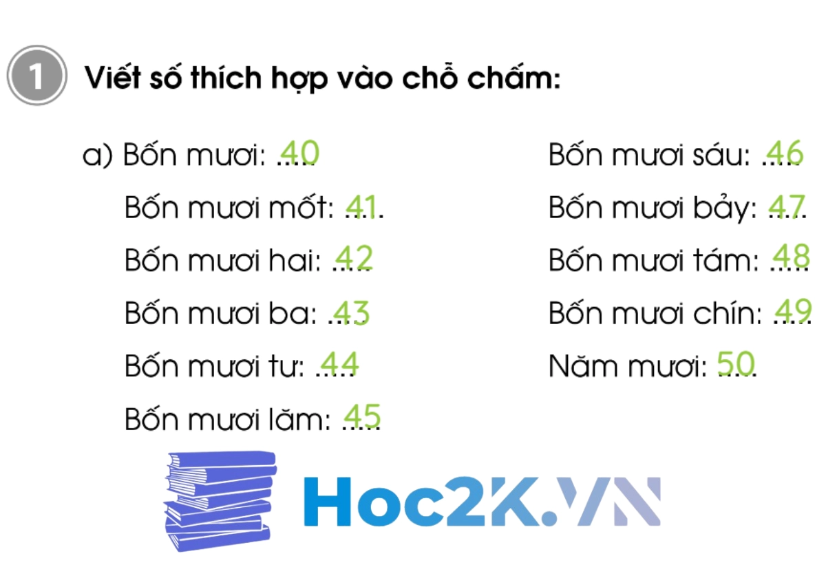 Bài 44: Các số có hai chữ số (từ 41 đến 70) - Hình 2