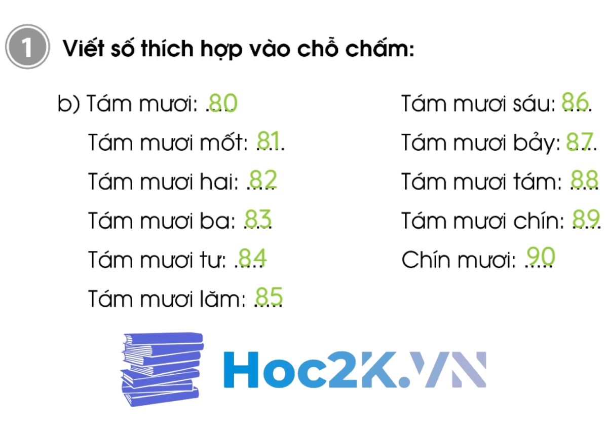 Bài 45: Các số có hai chữ số (từ 71 đến 99) - Hình 3