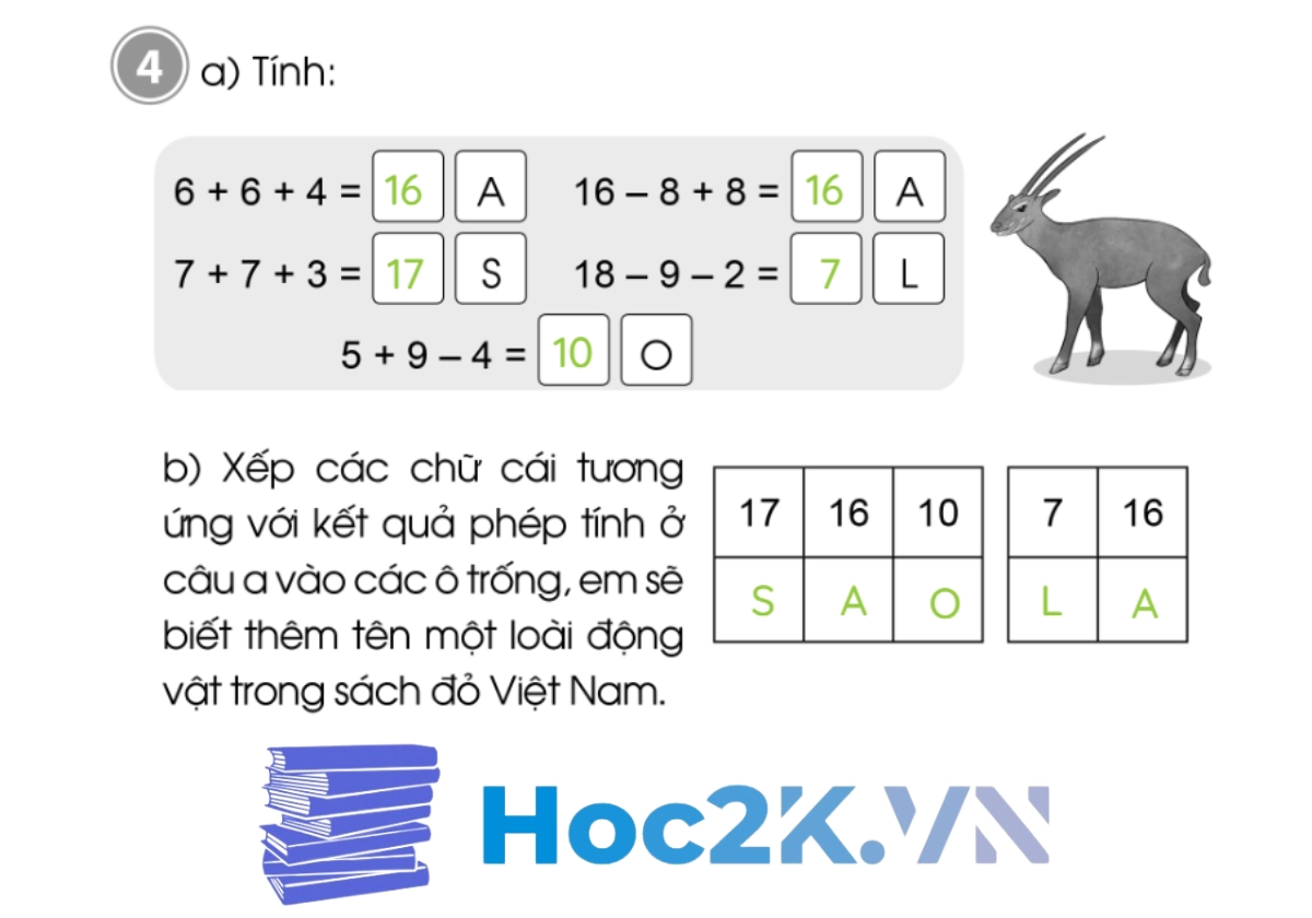 Bài 47: Ôn tập phép cộng, phép trừ trong phạm vi 20 - Hình 8