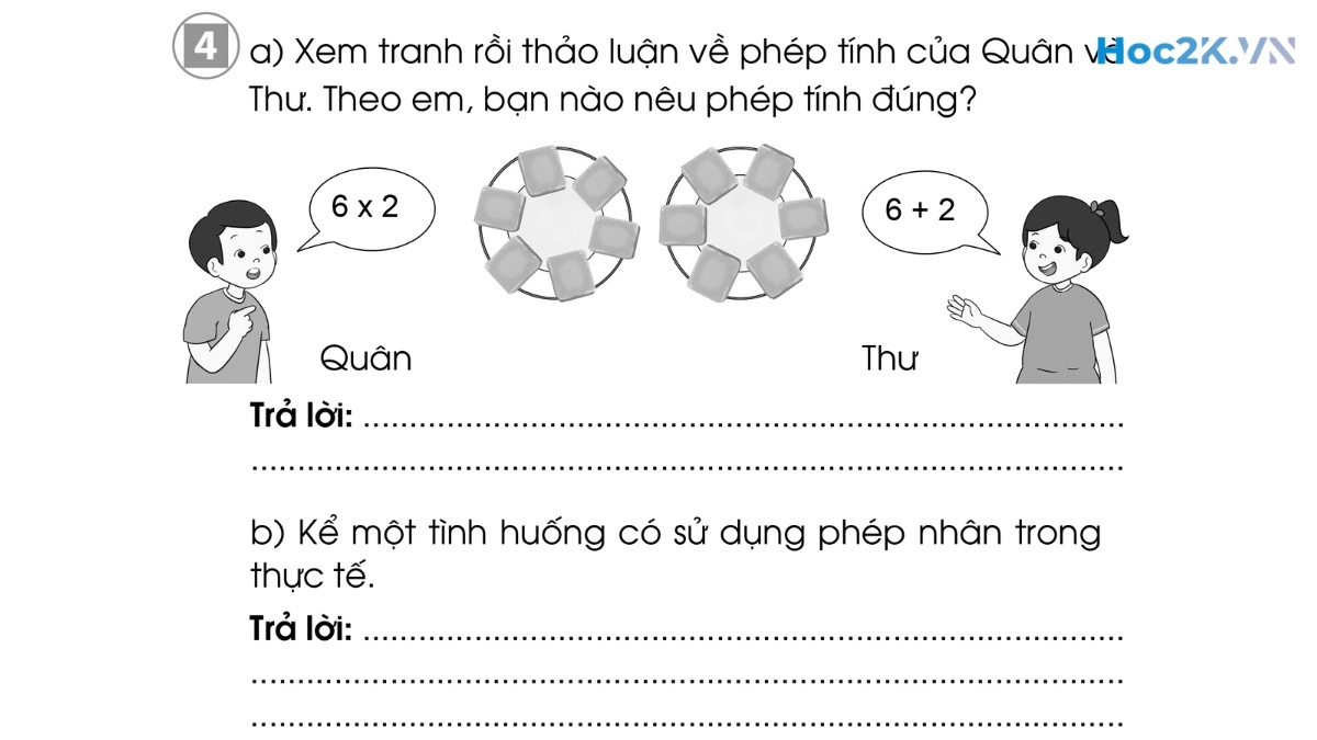 Bài 52: Làm quen với phép nhân Dấu nhân - Hình 7 Bài 52: Làm quen với phép nhân Dấu nhân - Hình 7