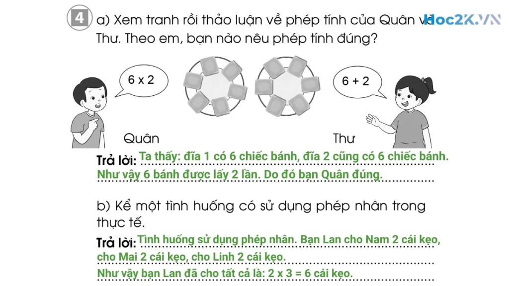 Bài 52: Làm quen với phép nhân Dấu nhân - Hình 8 Bài 52: Làm quen với phép nhân Dấu nhân - Hình 8