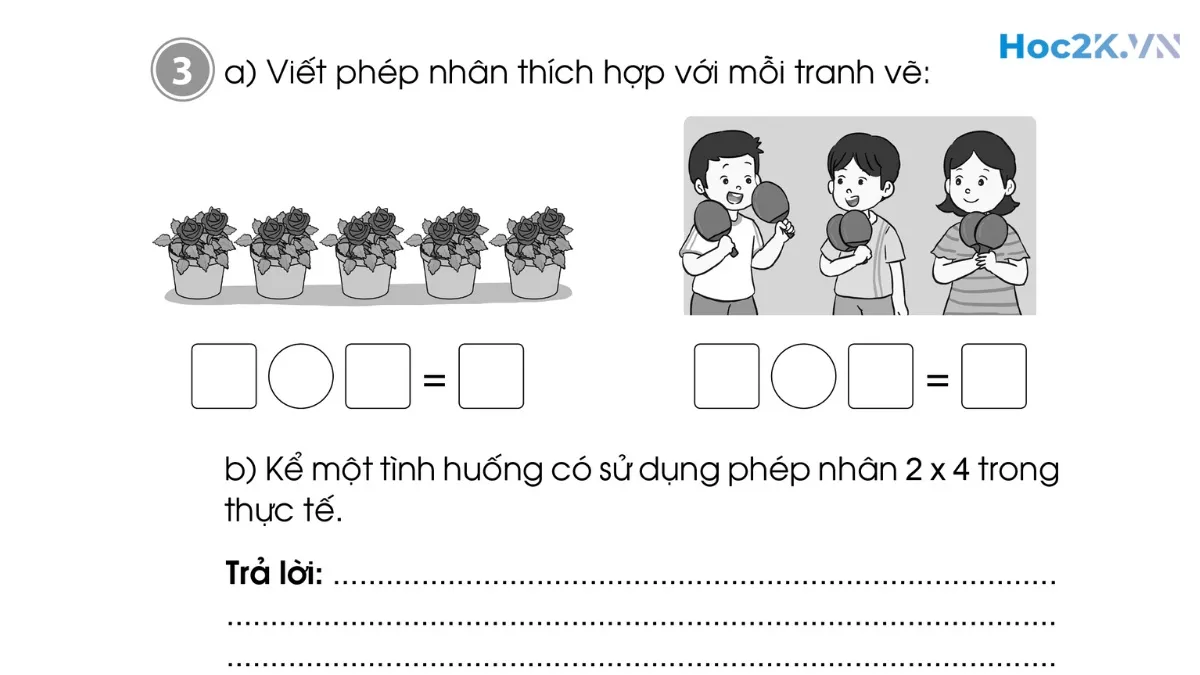 Bài 55: Bảng nhân 2 - Hình 5 Bài 55: Bảng nhân 2 - Hình 5