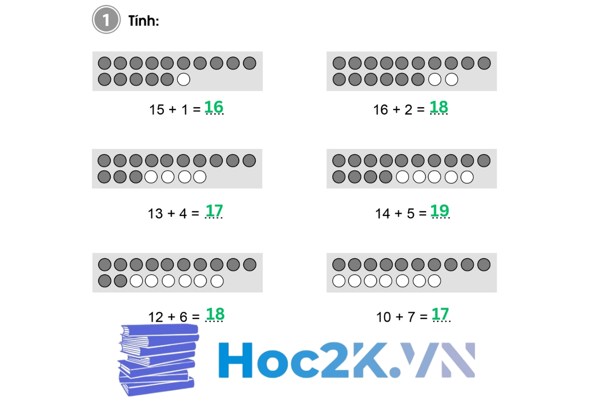 Bài 56: Phép cộng dạng 14+3 - Hình 2