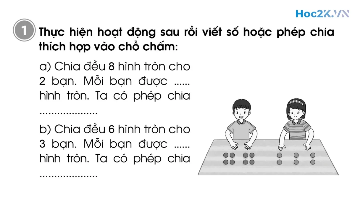 Bài 57: Làm quen với phép chia Dấu chia - Hình 1 Bài 57: Làm quen với phép chia Dấu chia - Hình 1