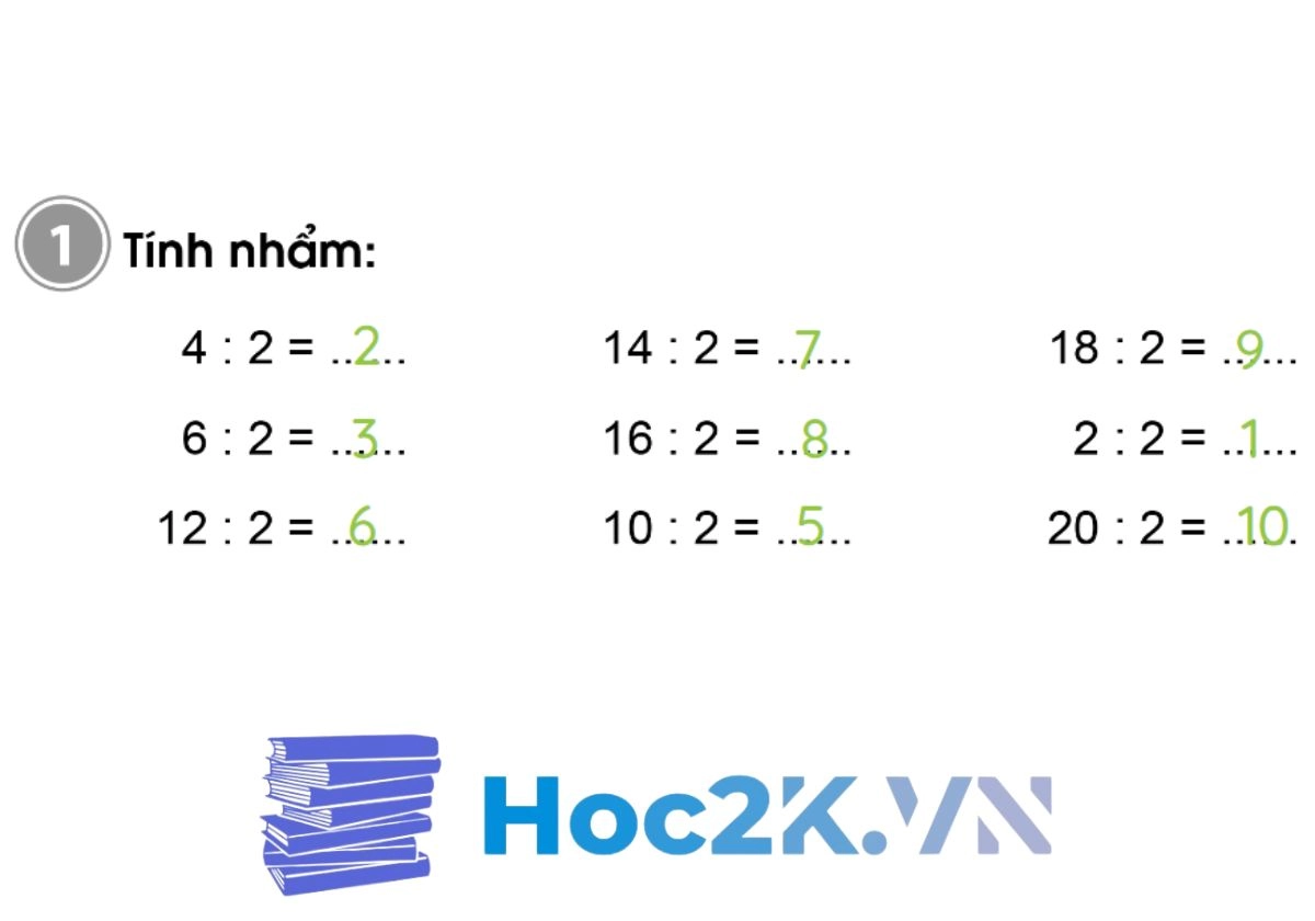 Bài 60: Bảng chia 2 - Hình 2 Bài 60: Bảng chia 2 - Hình 2