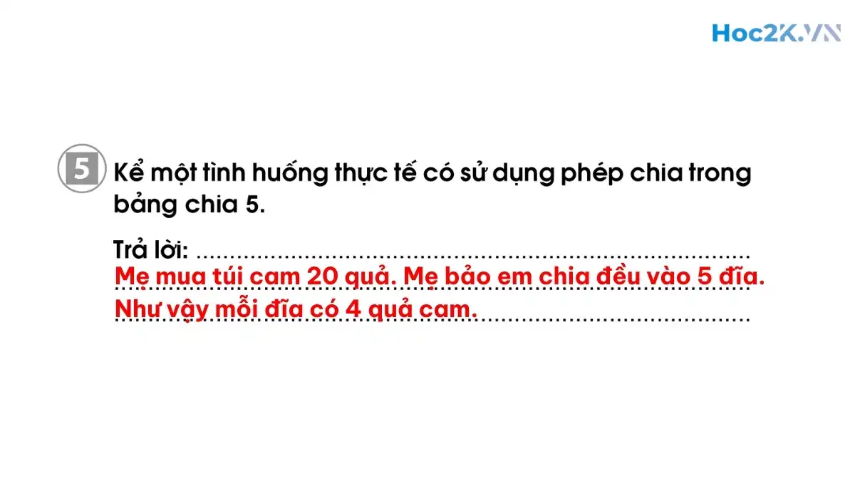 Bài 61: Bảng chia 5 - Hình 10 Bài 61: Bảng chia 5 - Hình 10