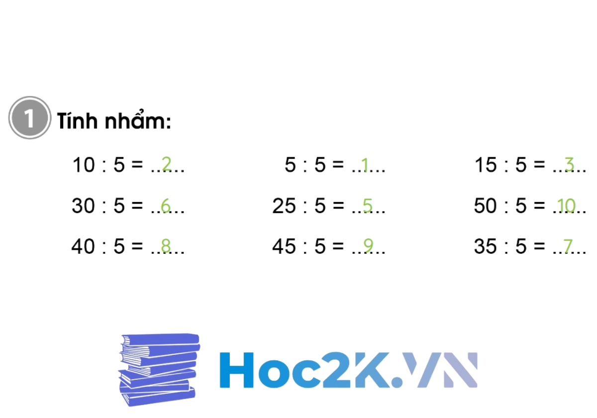Bài 61: Bảng chia 5 - Hình 2 Bài 61: Bảng chia 5 - Hình 2