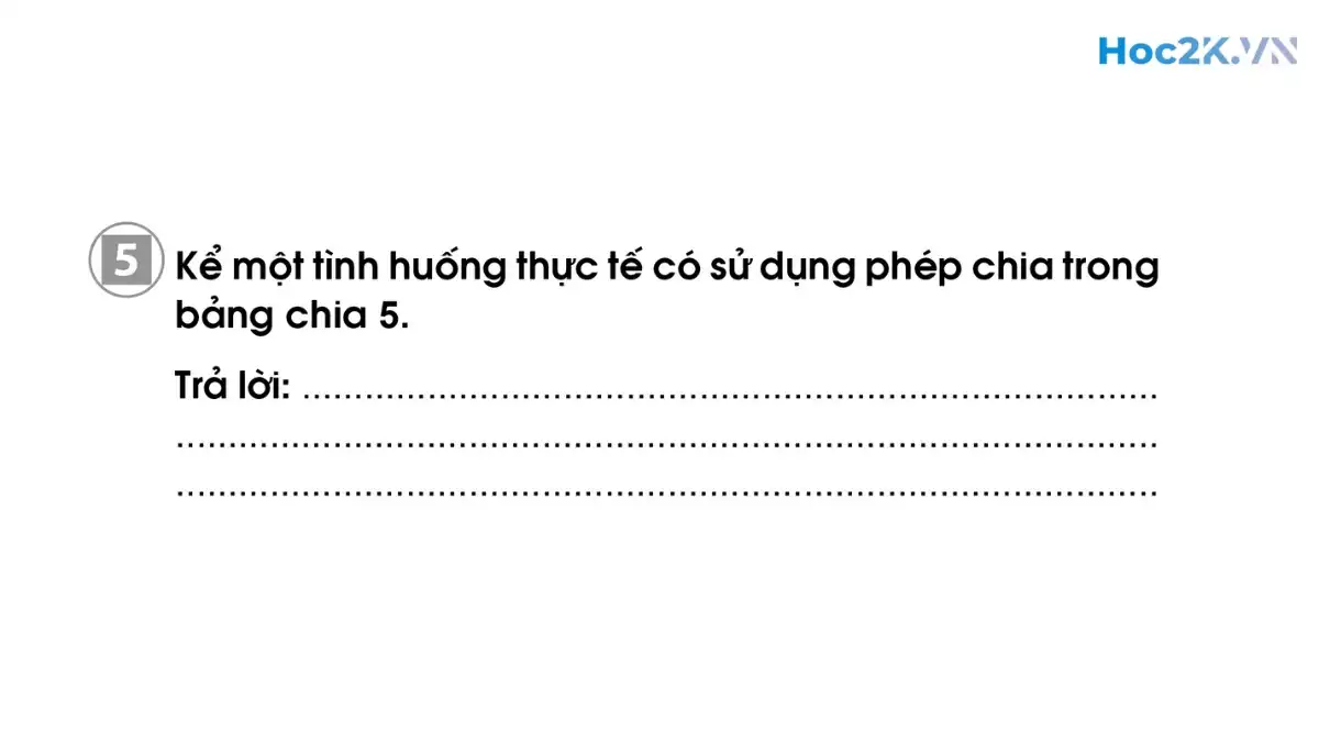 Bài 61: Bảng chia 5 - Hình 9 Bài 61: Bảng chia 5 - Hình 9
