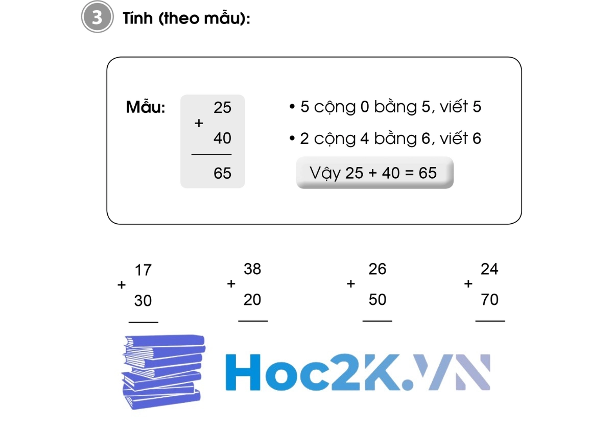 Bài 61: Phép cộng dạng 25+4, 25+40 - Hình 5