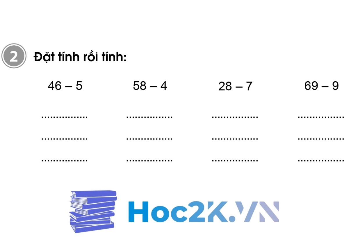 Bài 64: Phép trừ dạng 27-4, 63-40 trang 52,53 - Hình 3