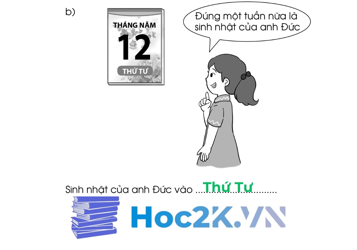 Bài 67: Các ngày trong tuần lễ trang 58,59 - Hình 10