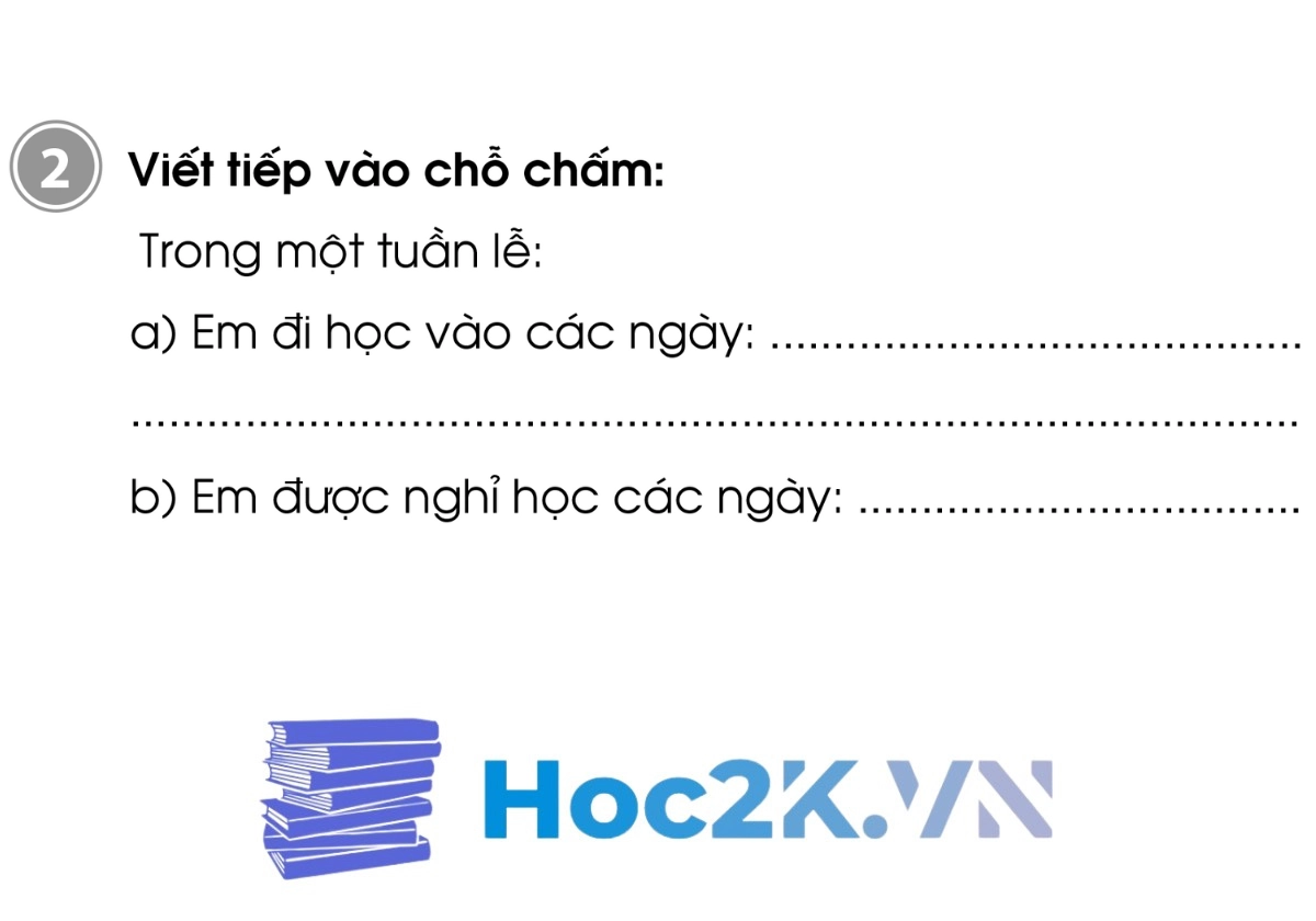 Bài 67: Các ngày trong tuần lễ trang 58,59 - Hình 3