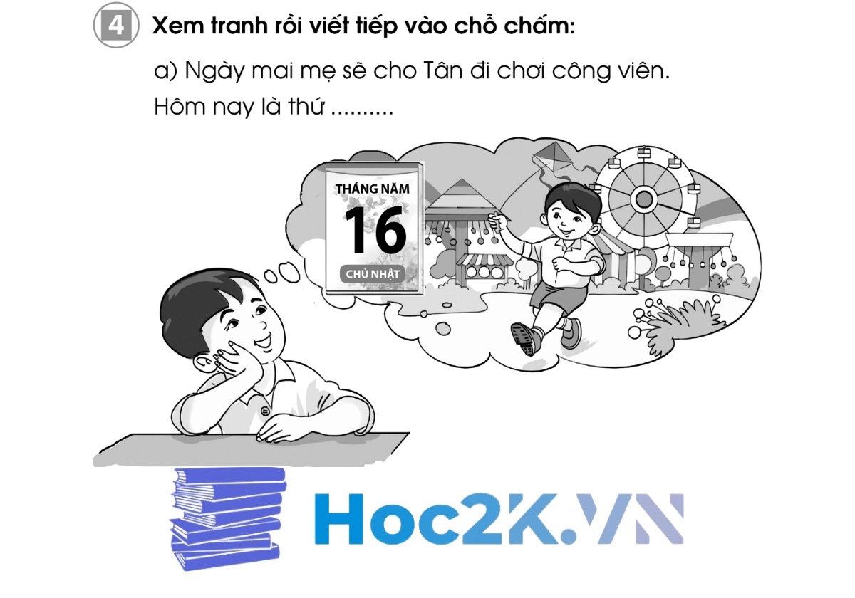 Bài 67: Các ngày trong tuần lễ trang 58,59 - Hình 7