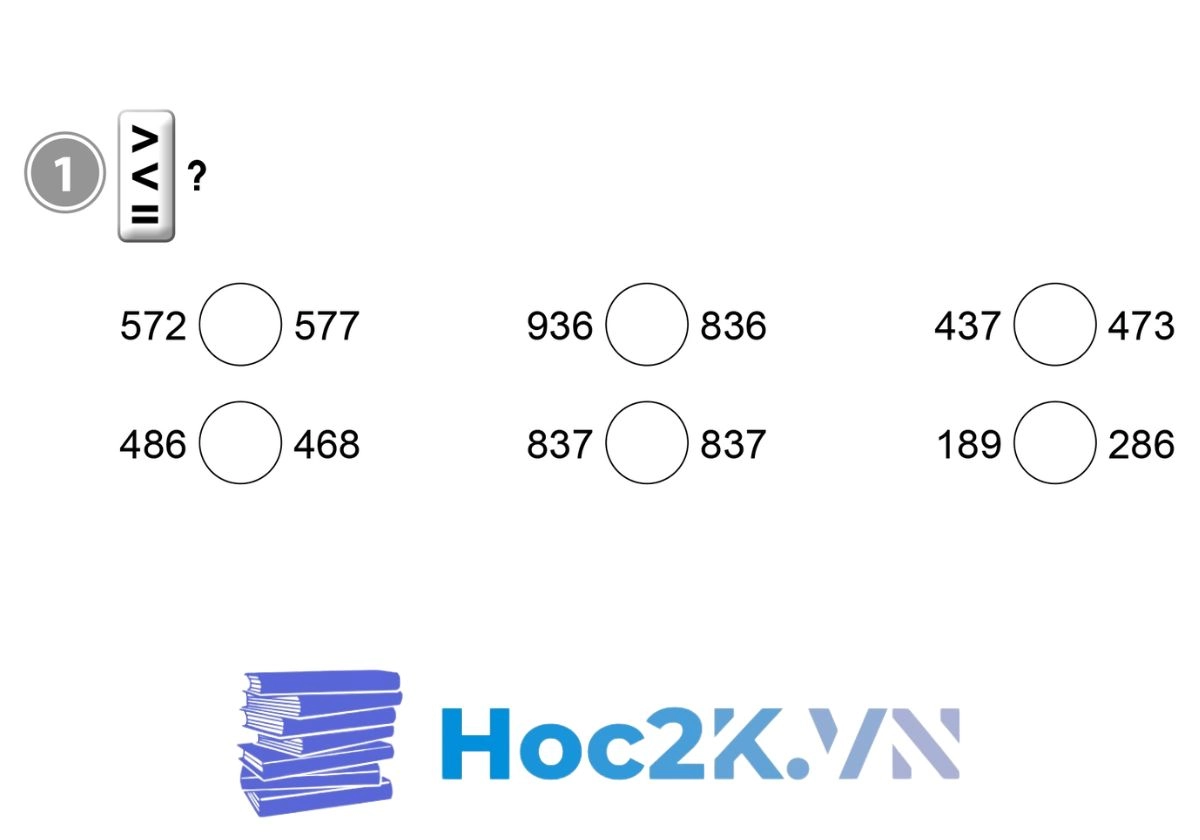 Bài 76: So sánh các số có ba chữ số - Hình 1 Bài 76: So sánh các số có ba chữ số - Hình 1