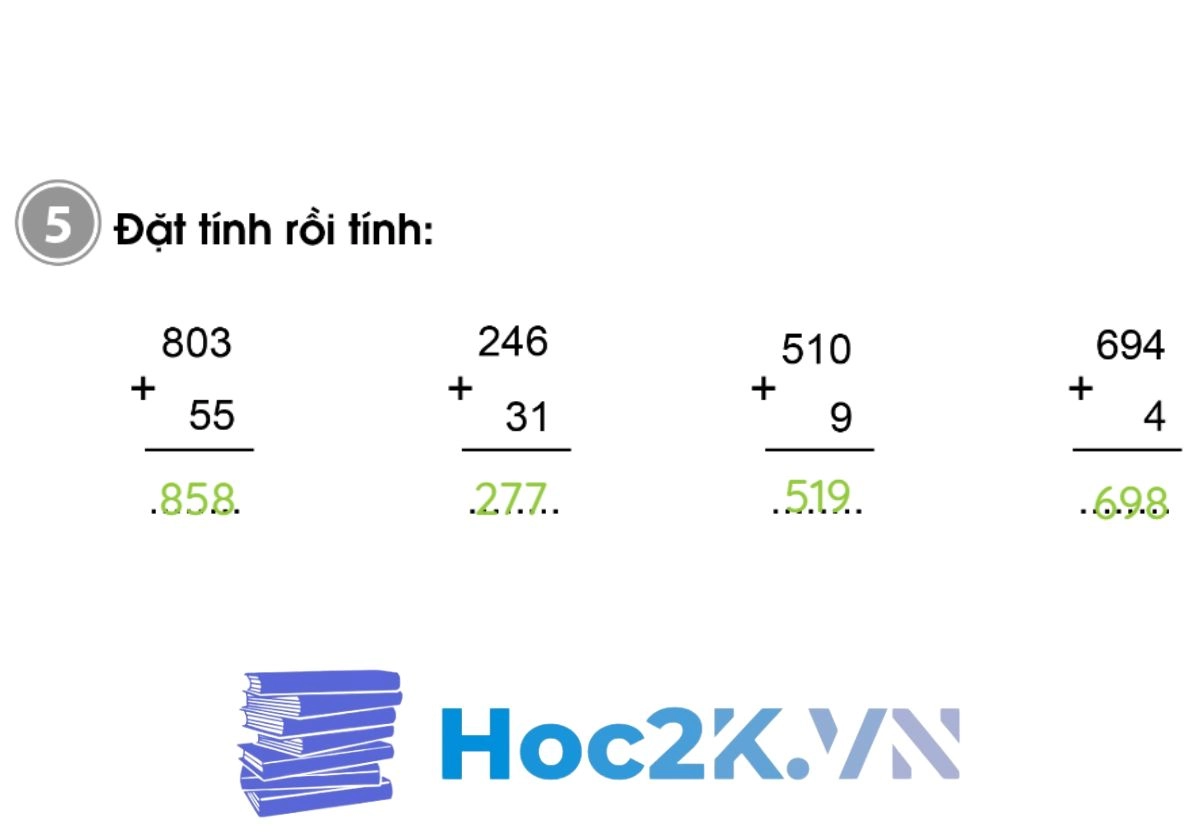 Bài 79: Phép cộng (không nhớ) trong phạm vi 1000 - Hình 10 Bài 79: Phép cộng (không nhớ) trong phạm vi 1000 - Hình 10