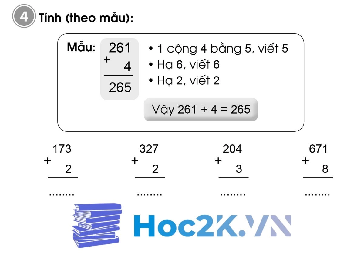 Bài 79: Phép cộng (không nhớ) trong phạm vi 1000 - Hình 7 Bài 79: Phép cộng (không nhớ) trong phạm vi 1000 - Hình 7