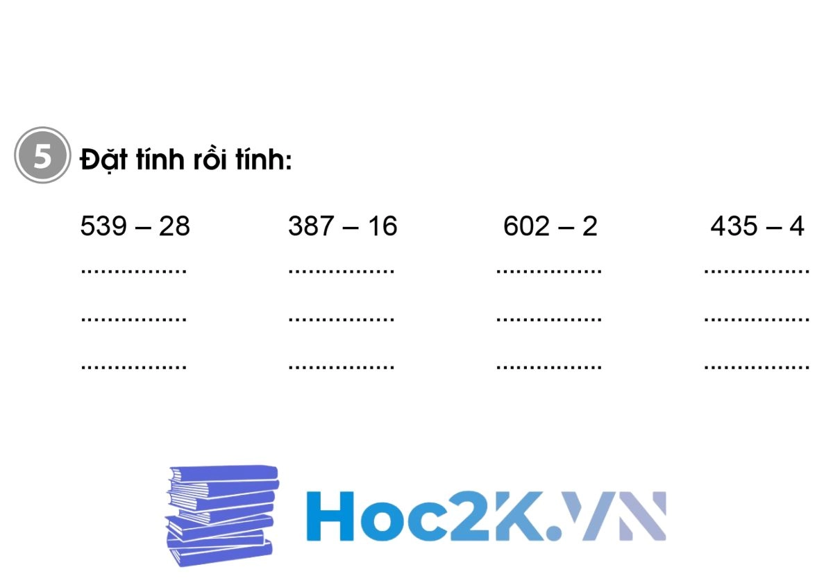 Bài 80: Phép trừ (không nhớ) trong phạm vi 1000 - Hình 9 Bài 80: Phép trừ (không nhớ) trong phạm vi 1000 - Hình 9