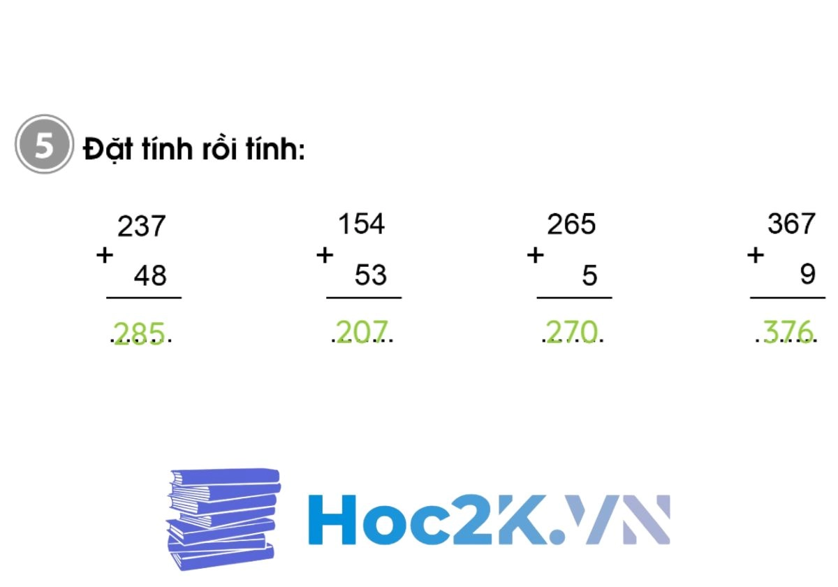 Bài 84: Phép cộng (có nhớ) trong phạm vi 1000 - Hình 10 Bài 84: Phép cộng (có nhớ) trong phạm vi 1000 - Hình 10