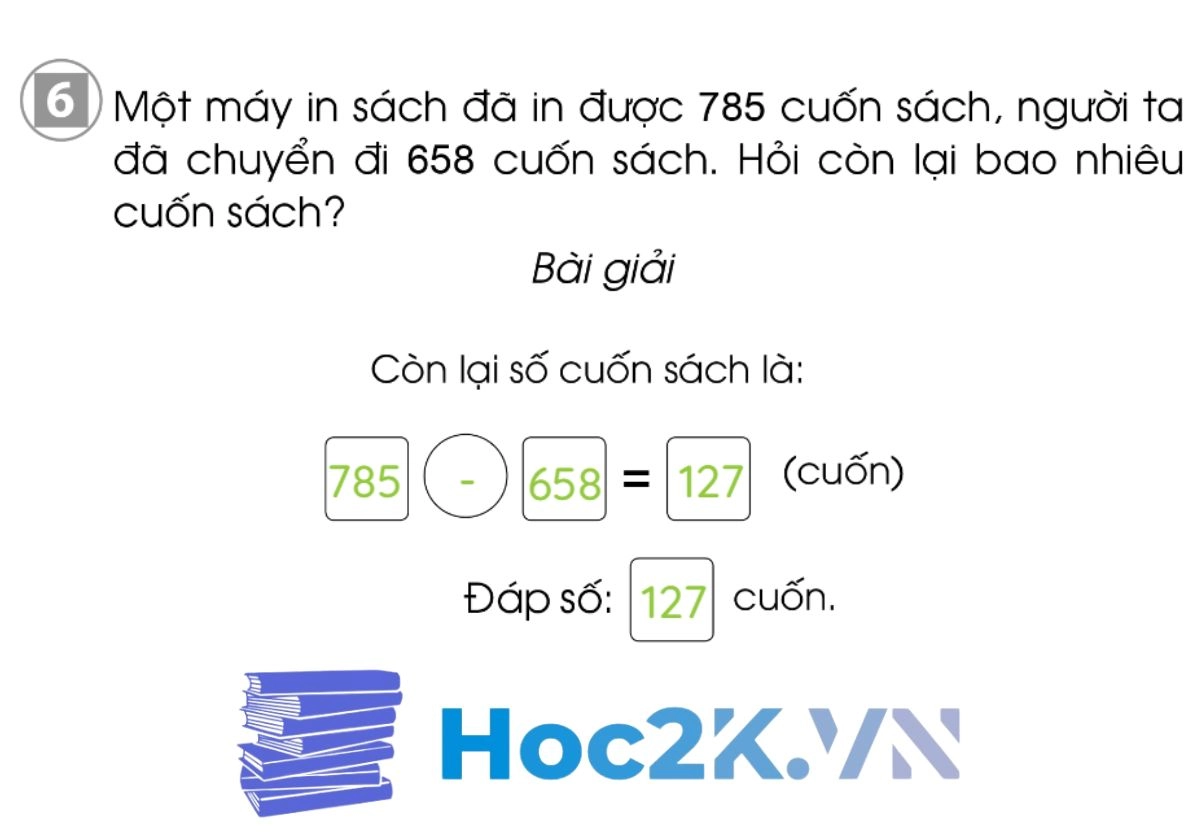 Bài 86: Phép trừ (có nhớ) trong phạm vi 1000 - Hình 12 Bài 86: Phép trừ (có nhớ) trong phạm vi 1000 - Hình 12
