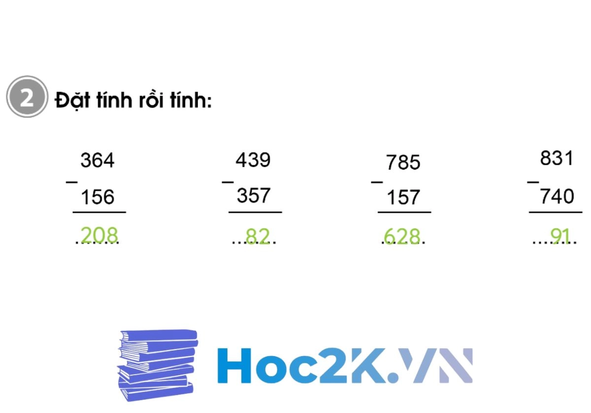 Bài 86: Phép trừ (có nhớ) trong phạm vi 1000 - Hình 4 Bài 86: Phép trừ (có nhớ) trong phạm vi 1000 - Hình 4