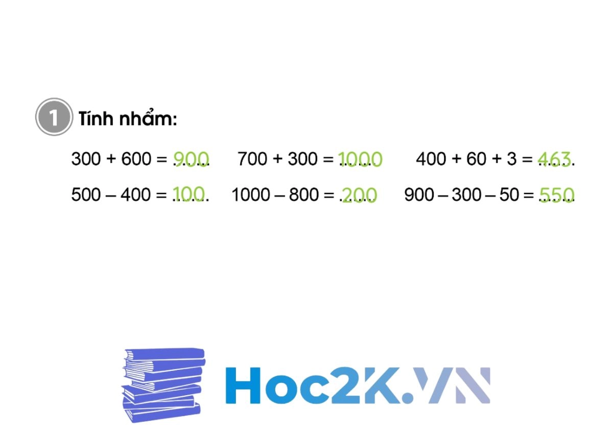 Bài 96: Ôn tập về số và phép tính trong phạm vi 1000 (tiếp theo) - Hình 2 Bài 96: Ôn tập về số và phép tính trong phạm vi 1000 (tiếp theo) - Hình 2