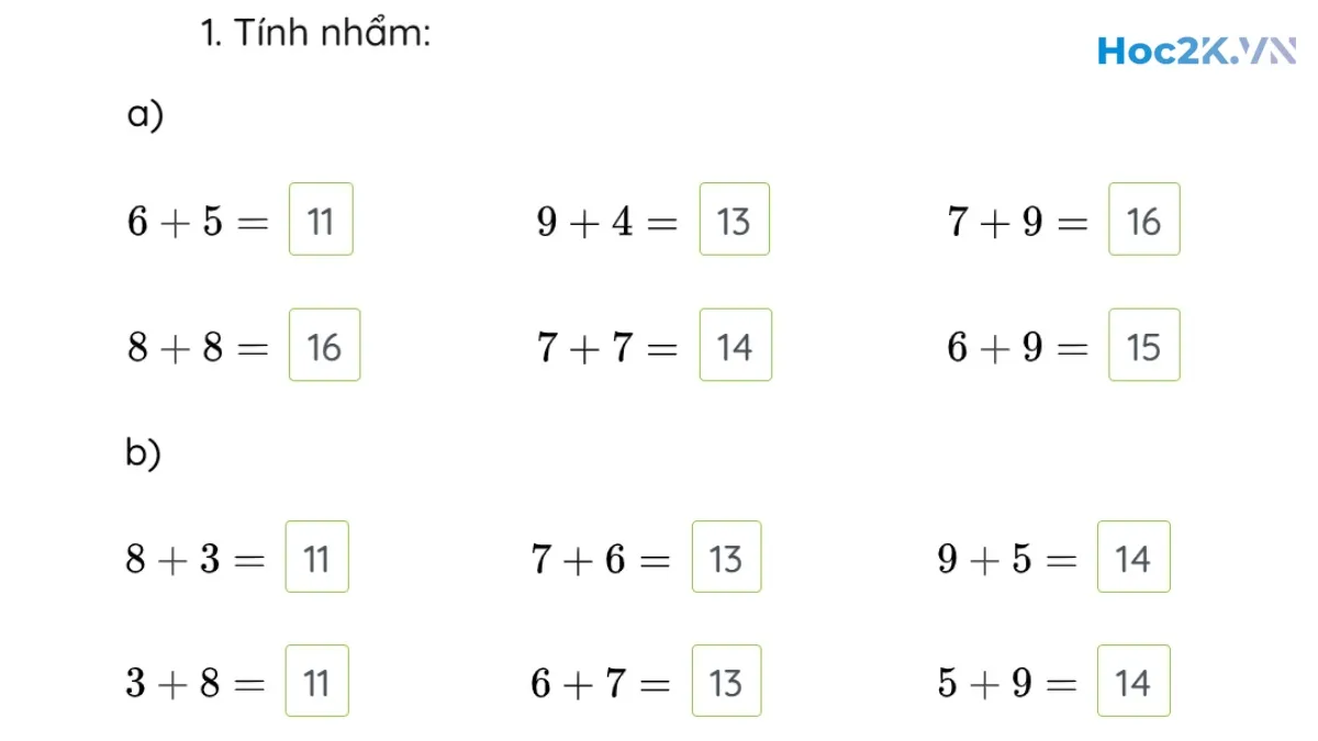 Bảng cộng (có nhớ) trong phạm vi 20 - Hình 2 Bảng cộng (có nhớ) trong phạm vi 20 - Hình 2