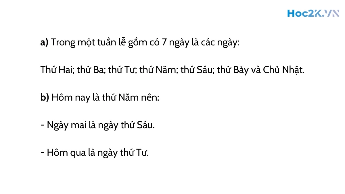 Các ngày trong tuần lễ - Hình 2 Các ngày trong tuần lễ - Hình 2