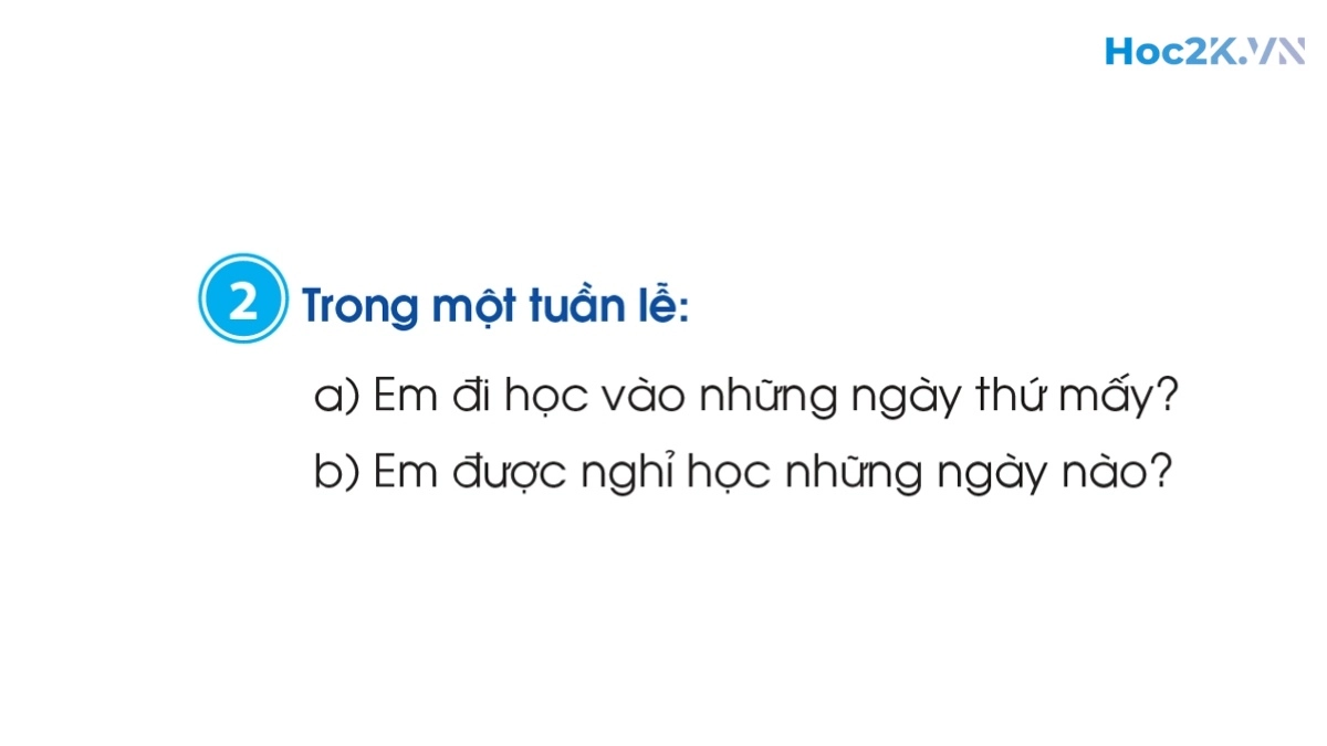 Các ngày trong tuần lễ - Hình 3 Các ngày trong tuần lễ - Hình 3