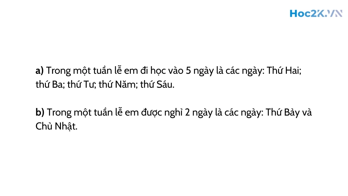 Các ngày trong tuần lễ - Hình 4 Các ngày trong tuần lễ - Hình 4