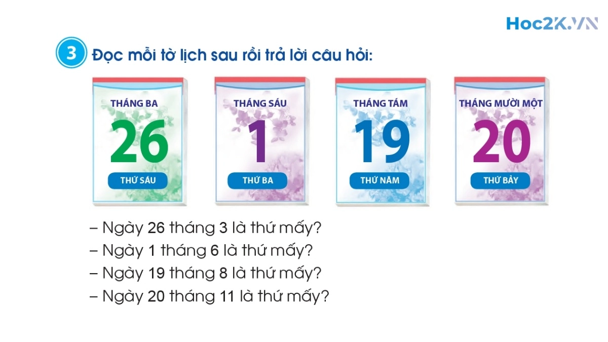 Các ngày trong tuần lễ - Hình 5 Các ngày trong tuần lễ - Hình 5