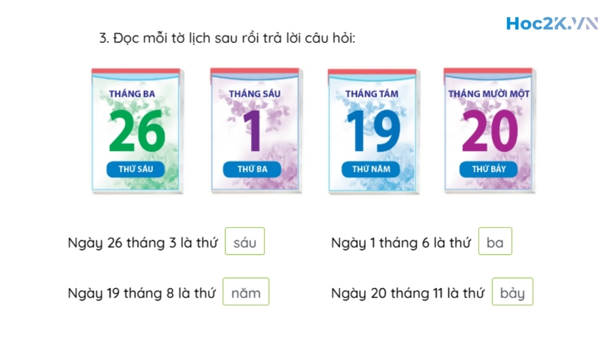 Các ngày trong tuần lễ - Hình 6 Các ngày trong tuần lễ - Hình 6