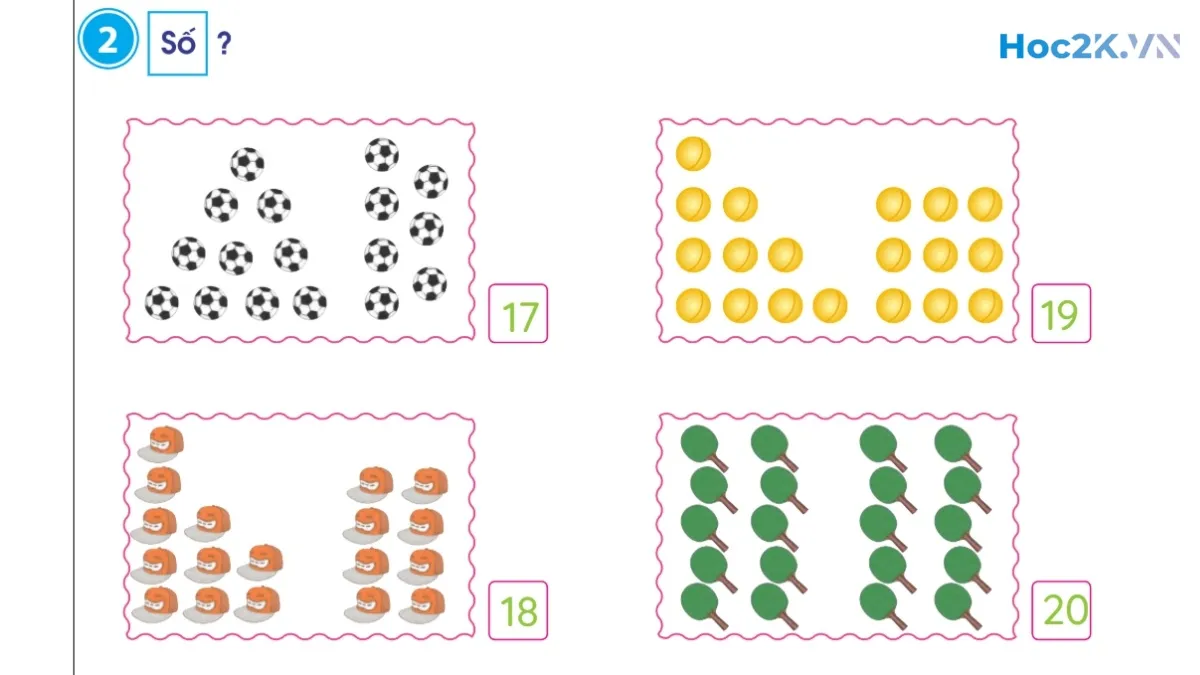Các số 17, 18, 19, 20 - Hình 4 Các số 17, 18, 19, 20 - Hình 4