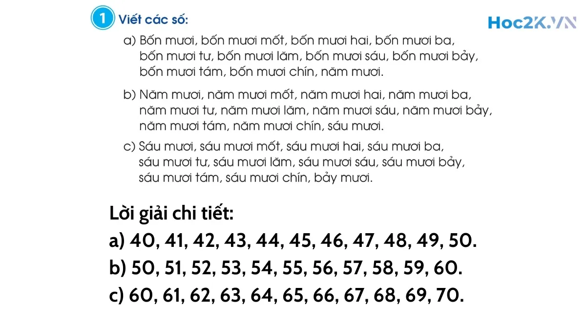 Các số có hai chữ số (từ 41 đến 70) - Hình 2 Các số có hai chữ số (từ 41 đến 70) - Hình 2