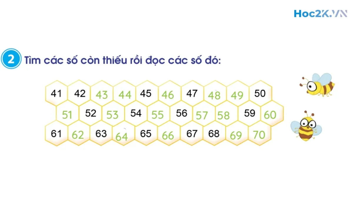 Các số có hai chữ số (từ 41 đến 70) - Hình 4 Các số có hai chữ số (từ 41 đến 70) - Hình 4