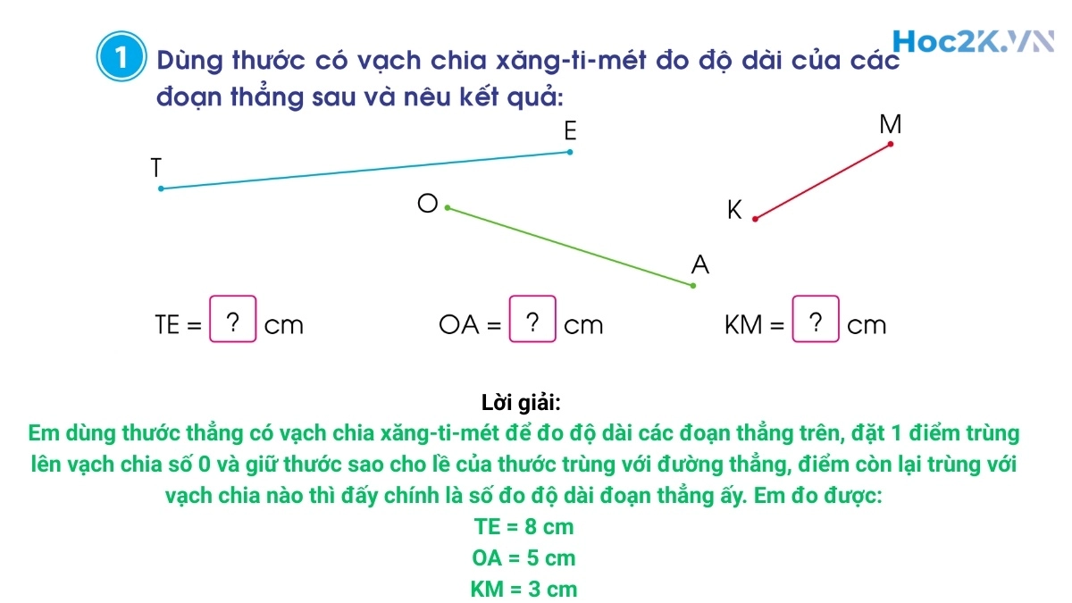 Độ dài đoạn thẳng – Độ dài đường gấp khúc - Hình 2
