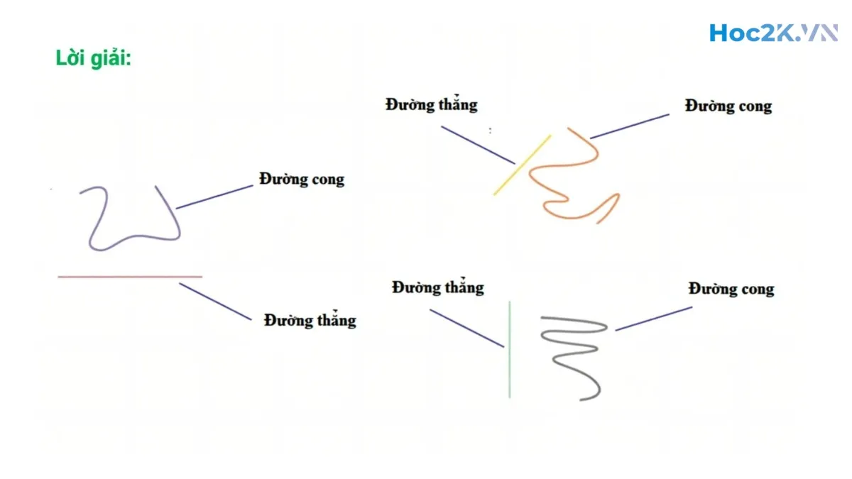 Đường thẳng – Đường cong – Đường gấp khúc - Hình 2 Đường thẳng – Đường cong – Đường gấp khúc - Hình 2
