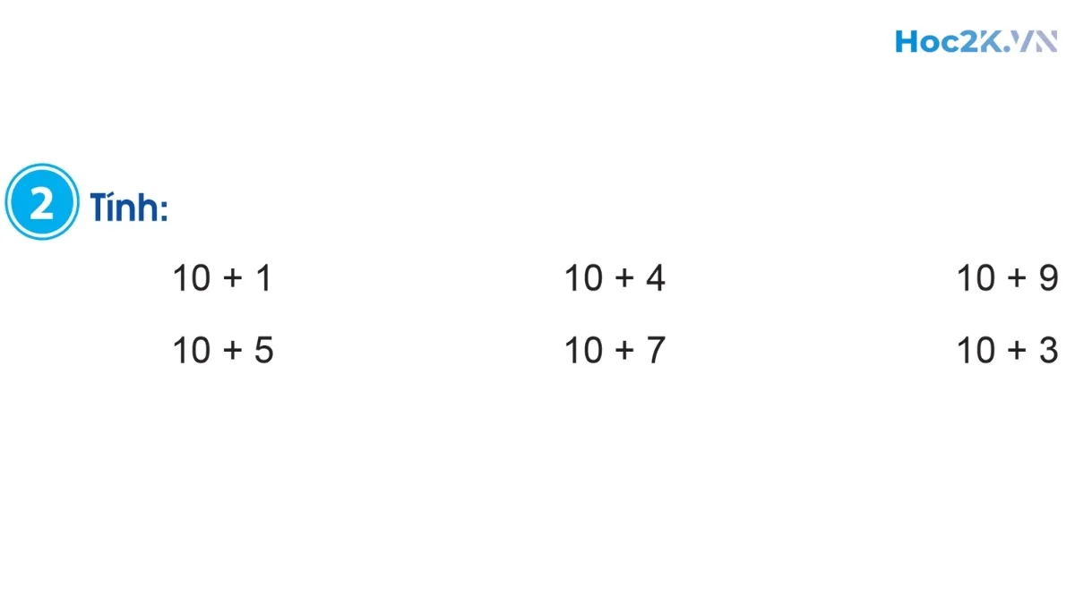 Luyện tập phép cộng (không nhớ) trong phạm vi 20 - Hình 3 Luyện tập phép cộng (không nhớ) trong phạm vi 20 - Hình 3