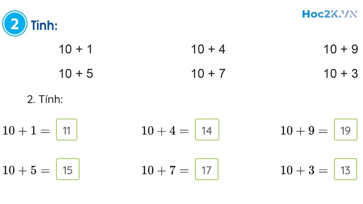 Luyện tập phép cộng (không nhớ) trong phạm vi 20 - Hình 4 Luyện tập phép cộng (không nhớ) trong phạm vi 20 - Hình 4