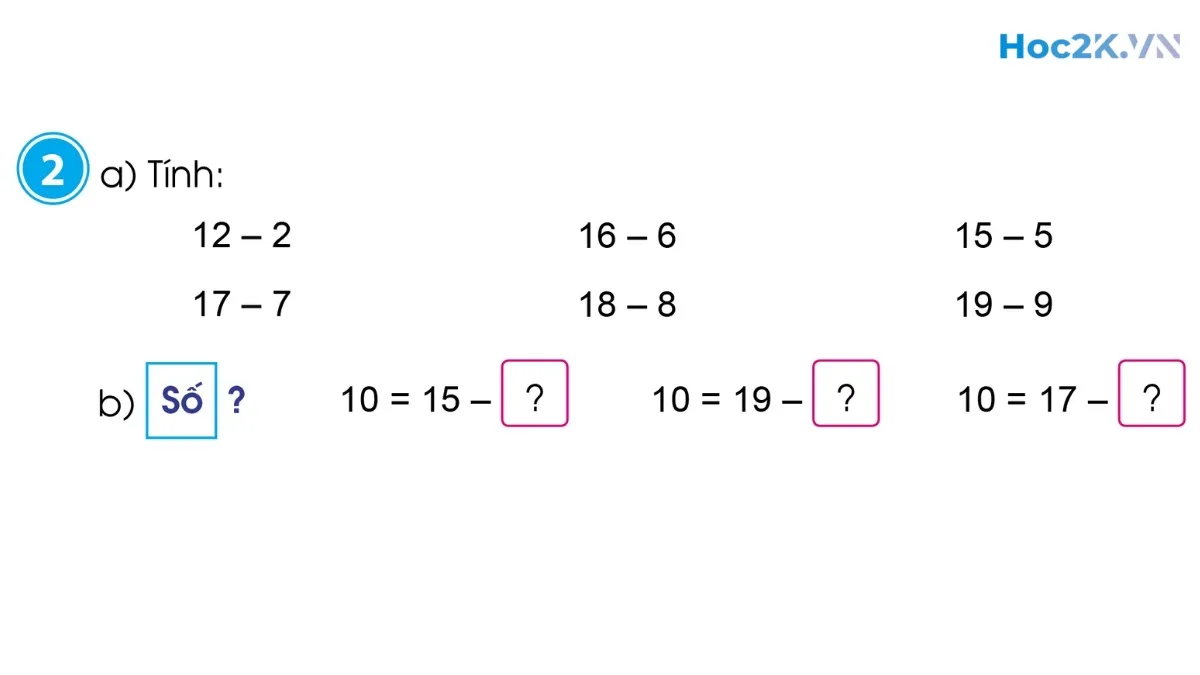 Luyện tập phép trừ (không nhớ) trong phạm vi 20 - Hình 3 Luyện tập phép trừ (không nhớ) trong phạm vi 20 - Hình 3