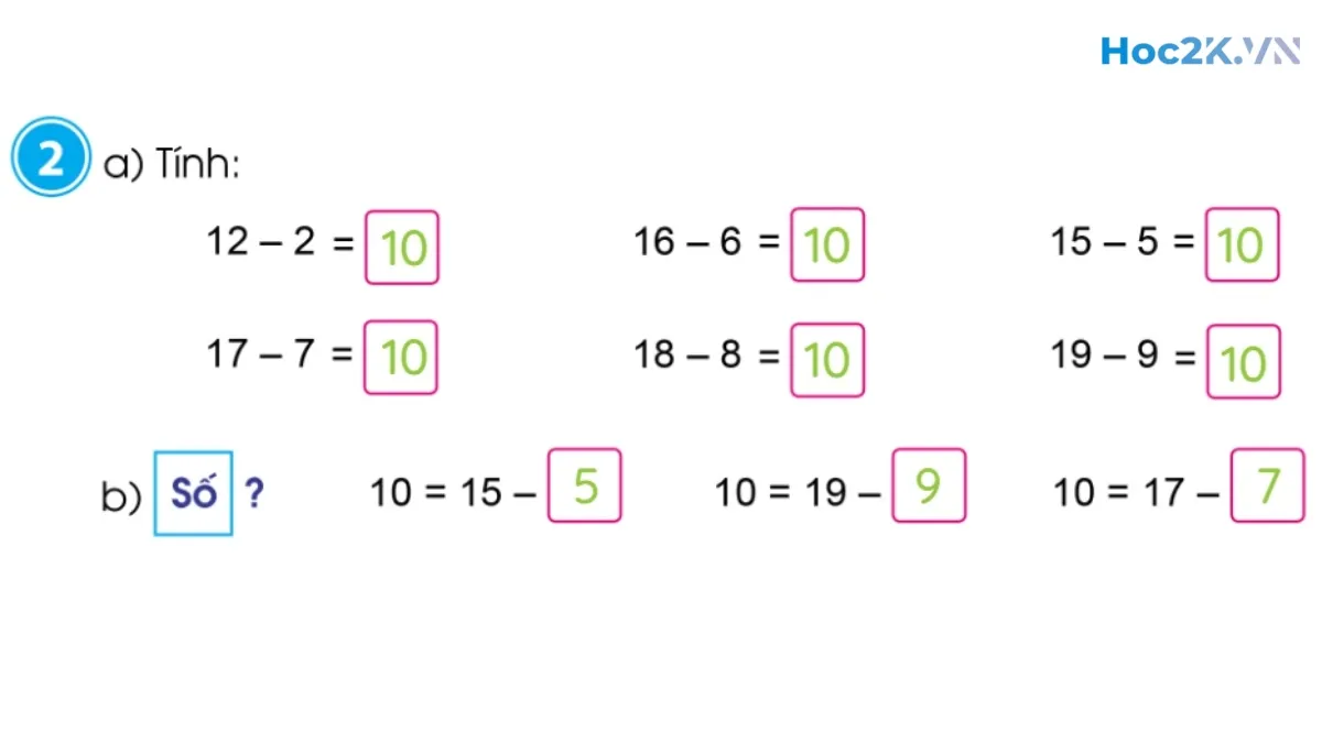 Luyện tập phép trừ (không nhớ) trong phạm vi 20 - Hình 4 Luyện tập phép trừ (không nhớ) trong phạm vi 20 - Hình 4