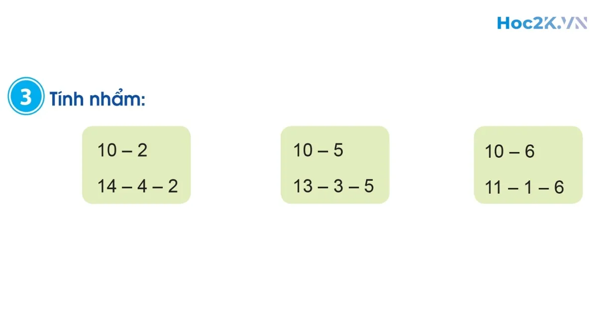 Luyện tập phép trừ (không nhớ) trong phạm vi 20 - Hình 5 Luyện tập phép trừ (không nhớ) trong phạm vi 20 - Hình 5