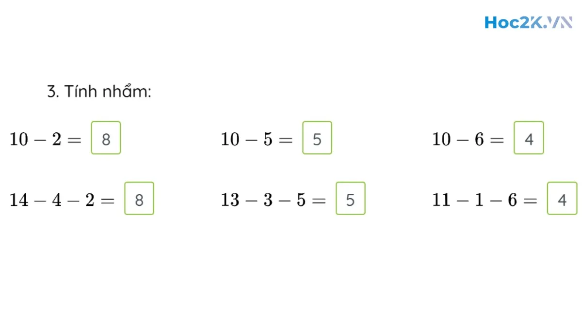 Luyện tập phép trừ (không nhớ) trong phạm vi 20 - Hình 6 Luyện tập phép trừ (không nhớ) trong phạm vi 20 - Hình 6