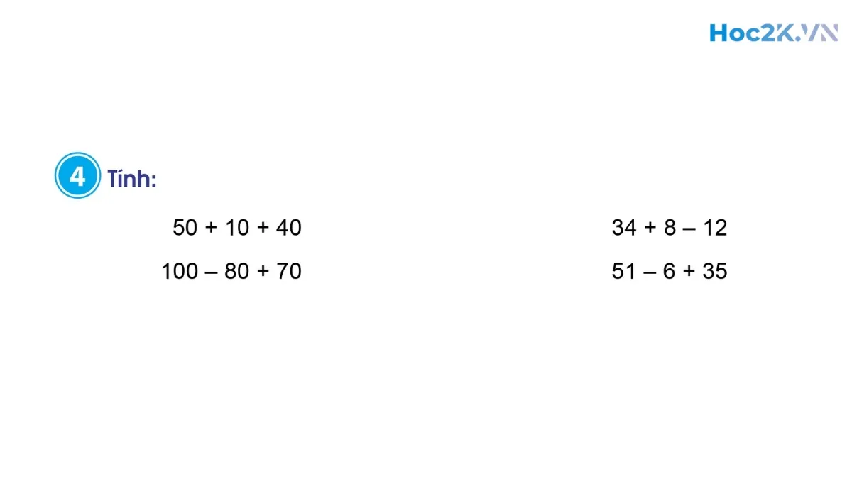 Ôn tập về phép cộng, phép trừ trong phạm vi 100 - Hình 7 Ôn tập về phép cộng, phép trừ trong phạm vi 100 - Hình 7